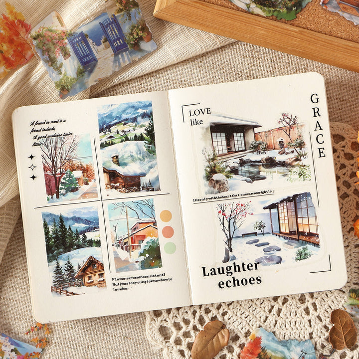 Four Seasons String Song PET Stickers Decorative Pack for Phone Case Craft