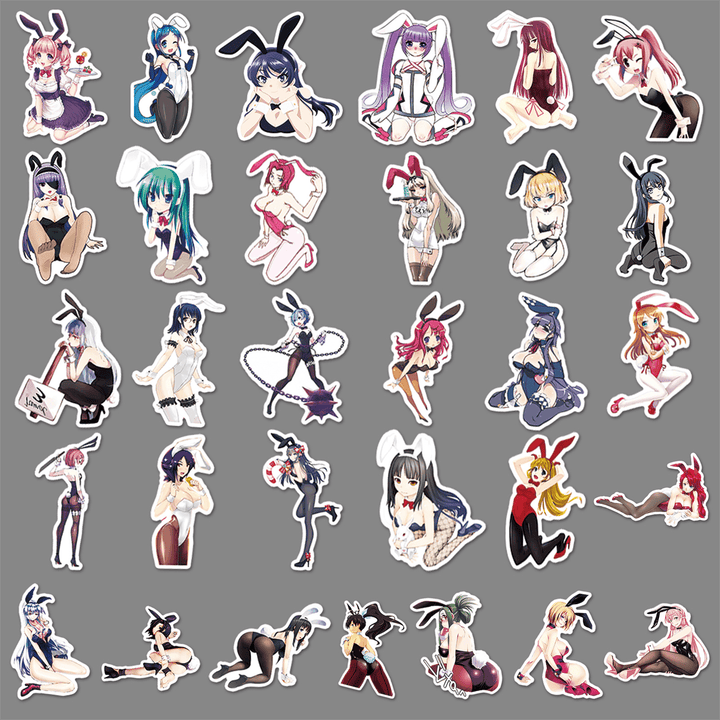 Sexy Bunny Girl PVC Stickers Japanese Style Cute Characters for Custom Projects