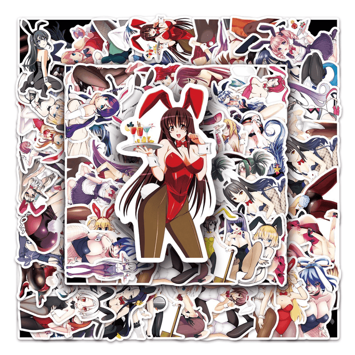 Sexy Bunny Girl PVC Stickers Japanese Style Sweet Characters for Journaling
