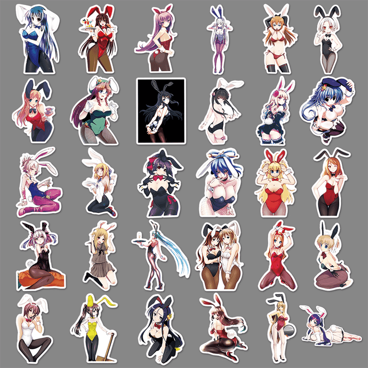 Sexy Bunny Girl PVC Stickers Japanese Style Sweet Girls for Art Projects