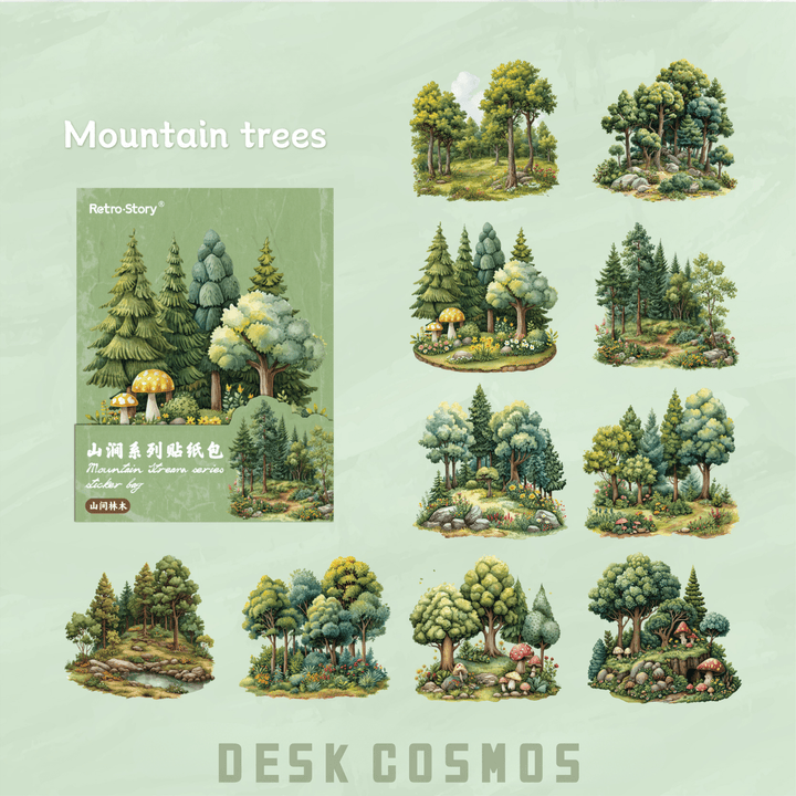 Shanjian Series Sticker Pack Travel Journal Scenery for Creative Projects