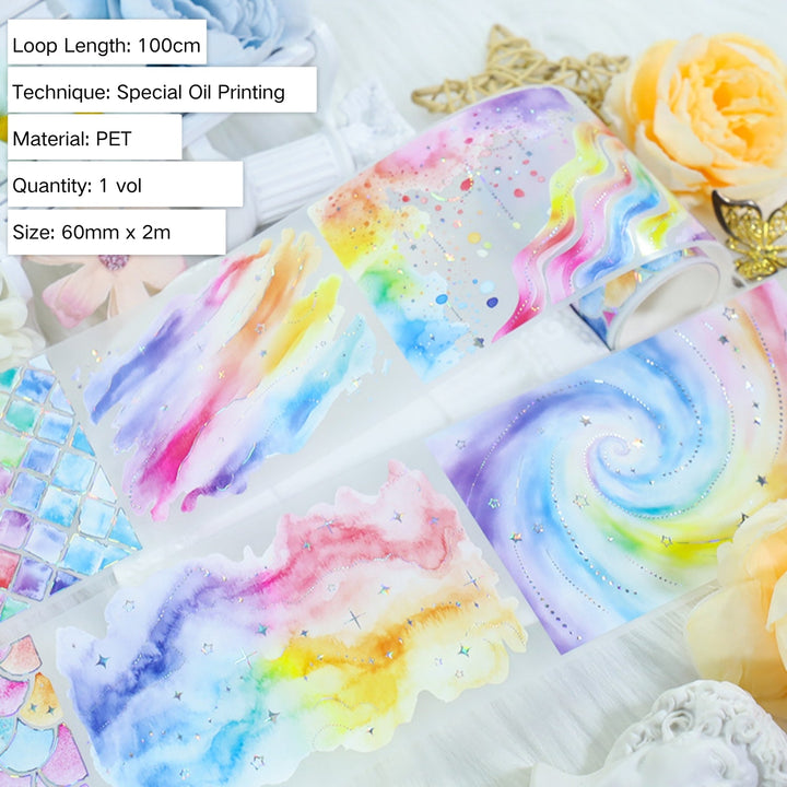 Sky PET Tape Colorful Radiance perfect for scrapbook