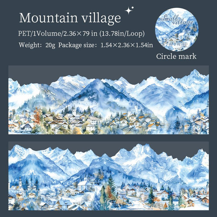 Small village Mountain village PET Tapes Scenic Landscape DIY Decoration