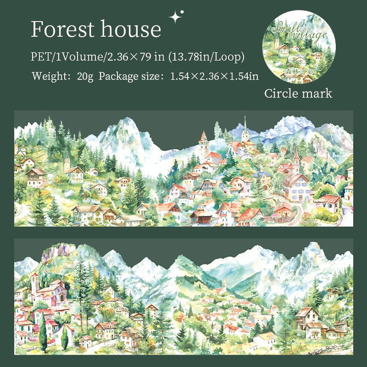 Small village Forest house PET Tapes Nature Scenery DIY Decoration