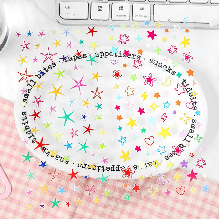 Starry 3D Resin Stickers Cute for Journal Decoration