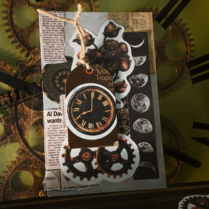 Steampunk Stickers Punk Era Series Gear Illustration Set