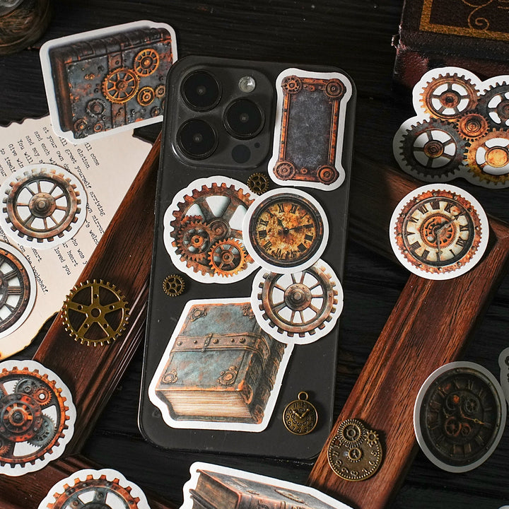 Steampunk Stickers Punk Era Series Handmade Collage Stickers