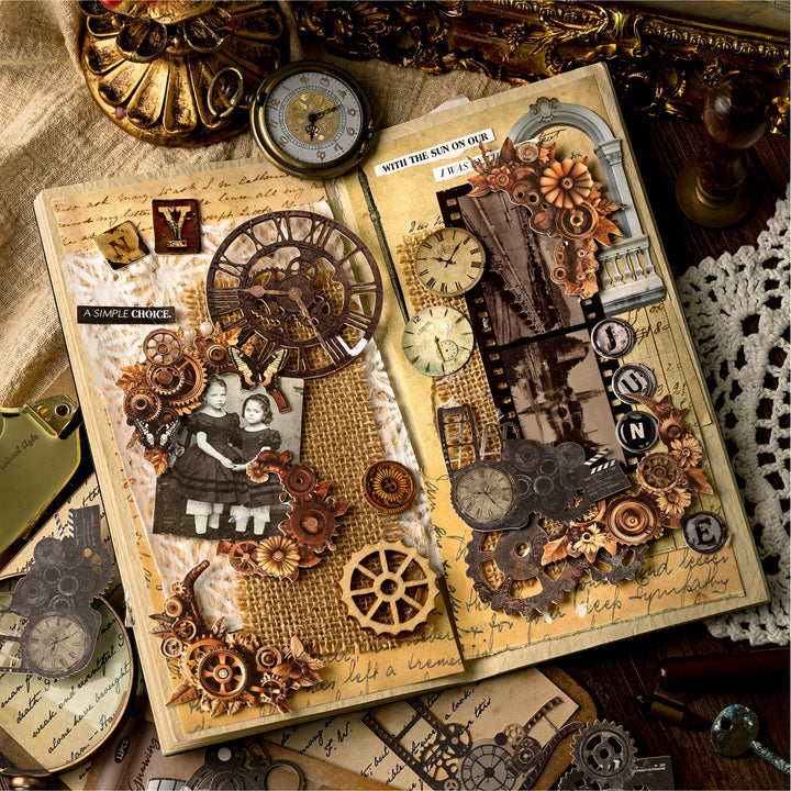 Rusty Teeth Time Vintage Stickers for Junk Journal DIY