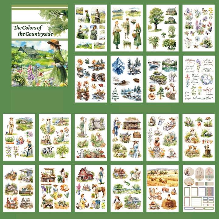 Rainbow Garden The Colors of the Countryside Rustic Nature Stickers