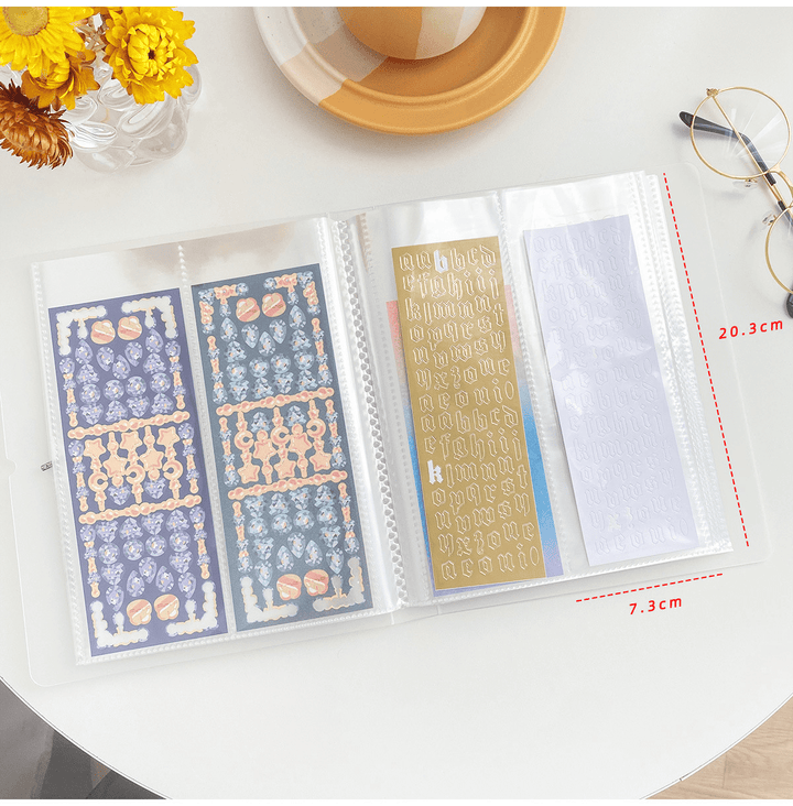 Sticker Storage Album Frosted PP Organizer Vintage Stickers