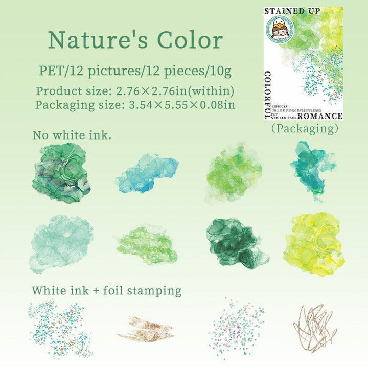 Stickers Infused with a Colorful Romance Multicolor PET Aesthetic Stickers