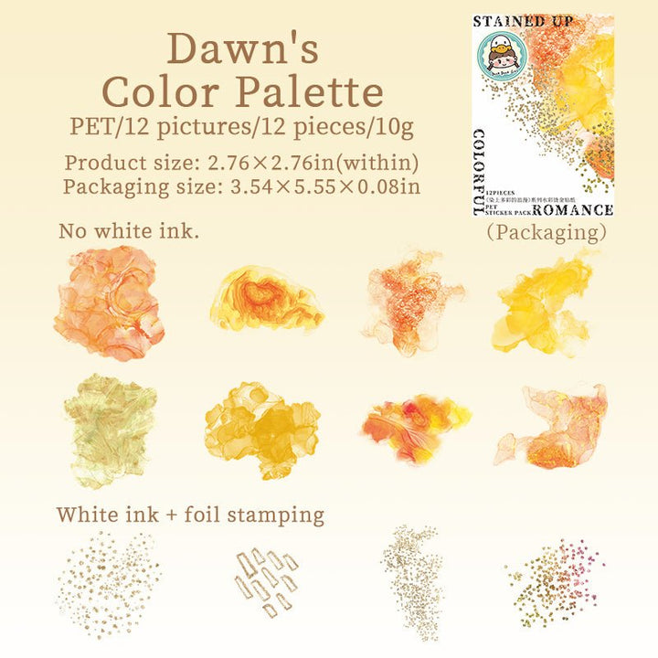 Stickers Infused with a Colorful Romance Dreamy Decorative PET Stickers