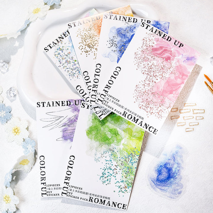 Stickers Infused with a Colorful Romance Transparent Foil Stickers Scrapbook