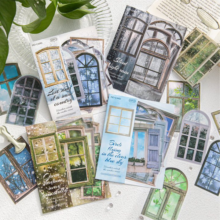 Stickers PET Window Weather Series Four Seasons Collage Set
