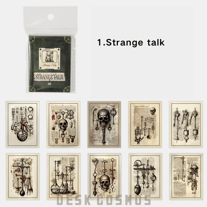 Strange Tales Stickers Monogatari Gothic Vintage Paper Texture