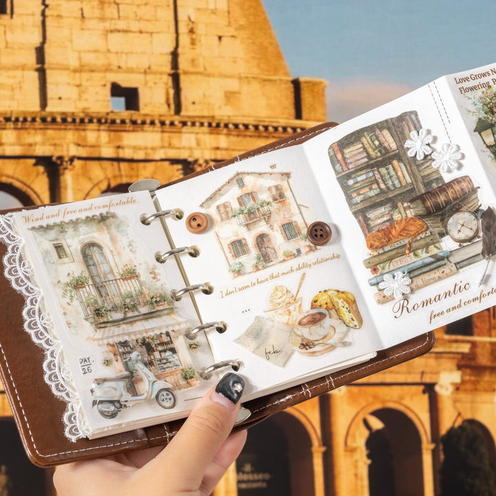 Stroll in Rome Washi Stickers Retro City Life Journal Romance Theme