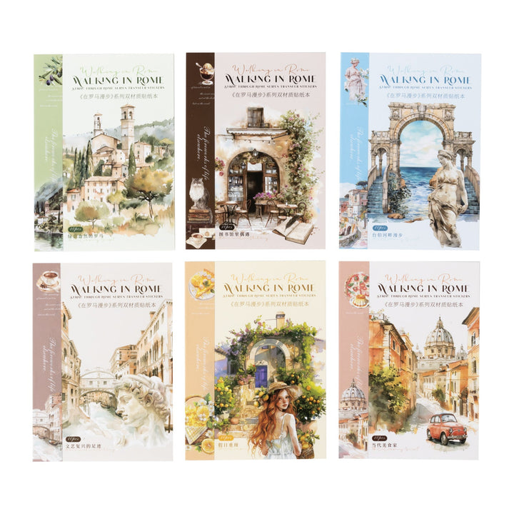 Stroll in Rome Washi Stickers Retro City Life Journal Vintage Style