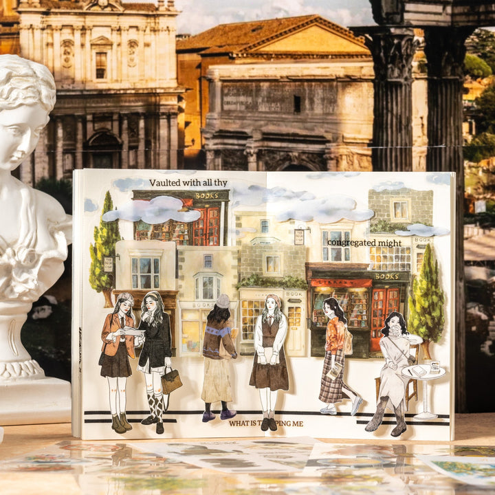 Stroll in Rome Washi Stickers Retro City Life Journal Art Deco