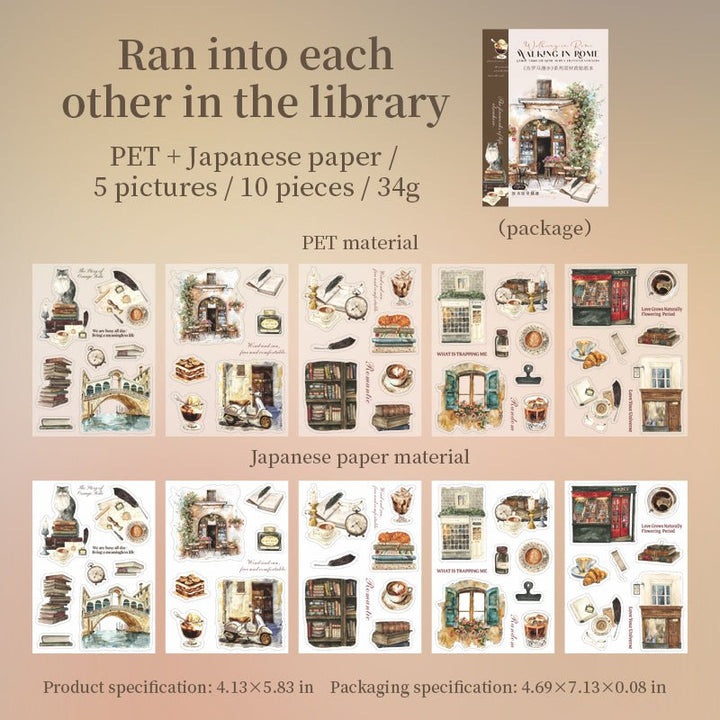 Stroll in Rome Washi Stickers Retro City Life Journal Great for Planner Decoration