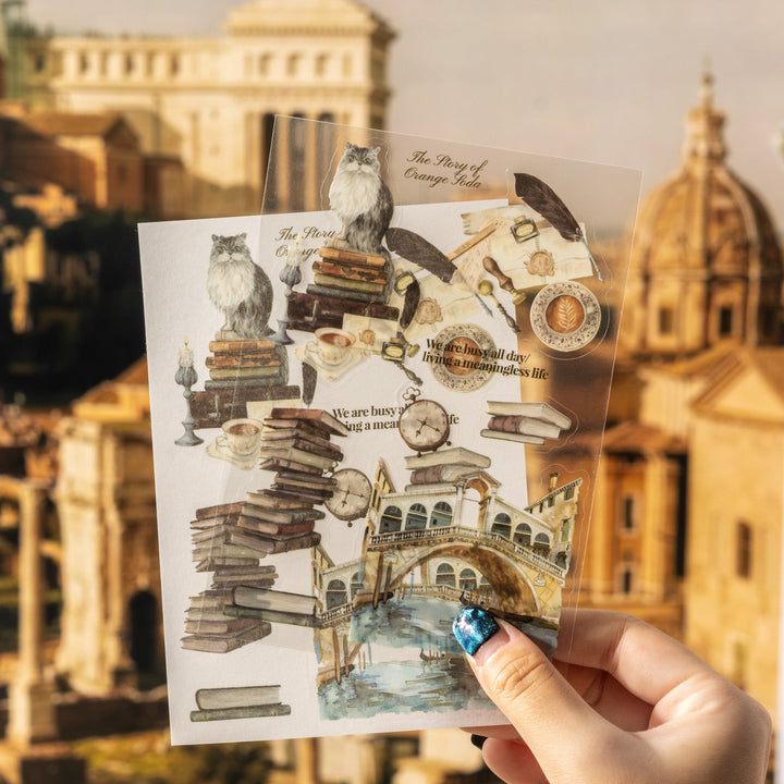 Stroll in Rome Washi Stickers Retro City Life Journal Food & Fruits