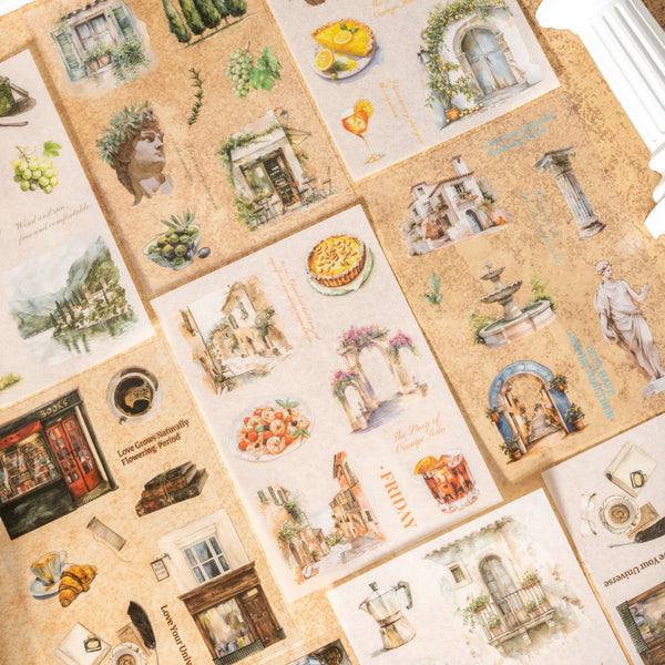 Stroll in Rome Washi Stickers Retro City Life Journal Travel Theme