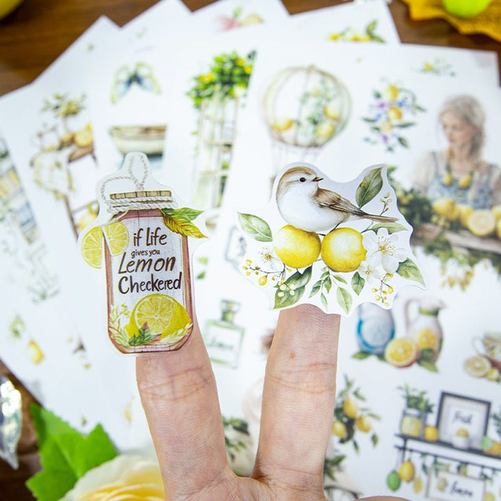 Summer Sticker Book Lemon Season pastel PET sticker set