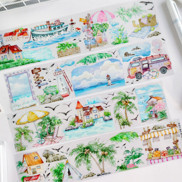 Surfing Time PET Tape Ocean Theme Travel Design