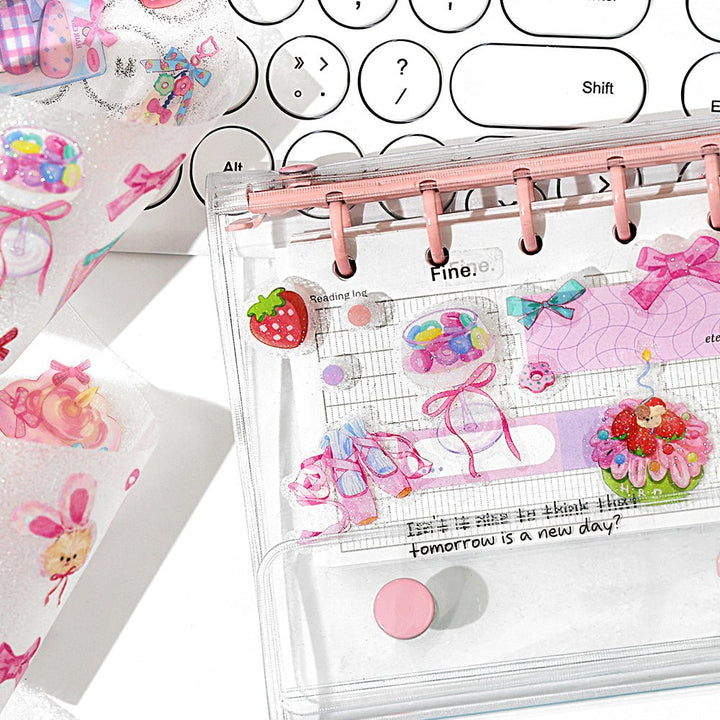 Sweet Cute Glitter Sand Die-cut Tapes PET Tapes Fashion Look