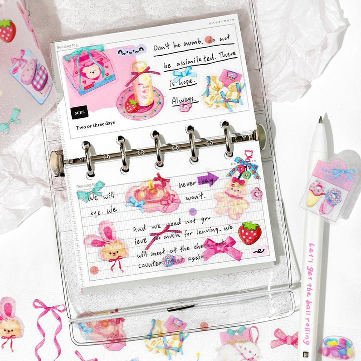 Cute Style Glitter Sand PET Tapes Desserts Die-cut Tapes