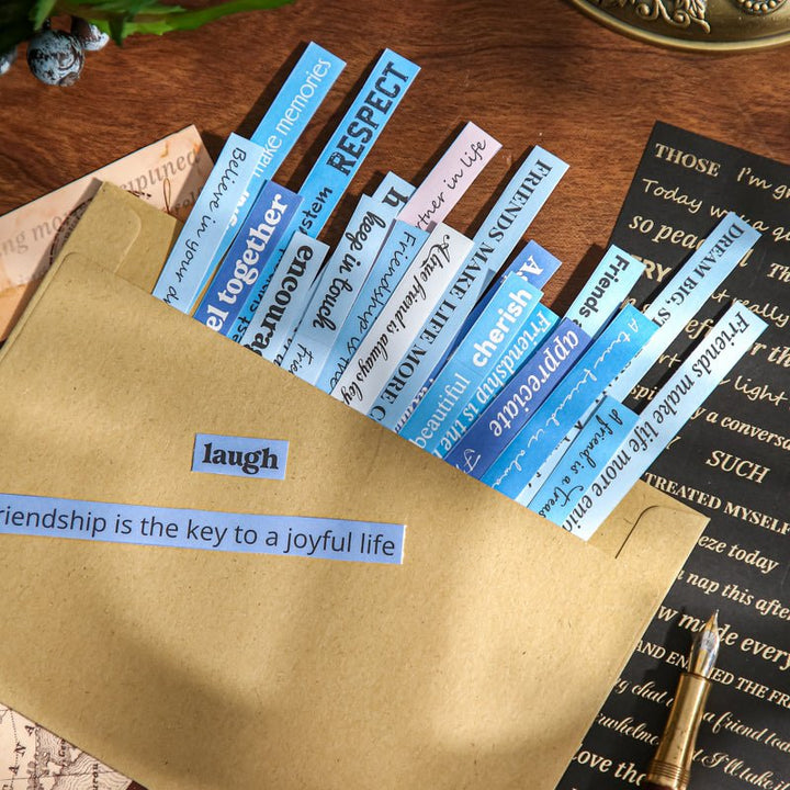 Text Art Stickers Book Inspirational Phrase Transparent Journaling