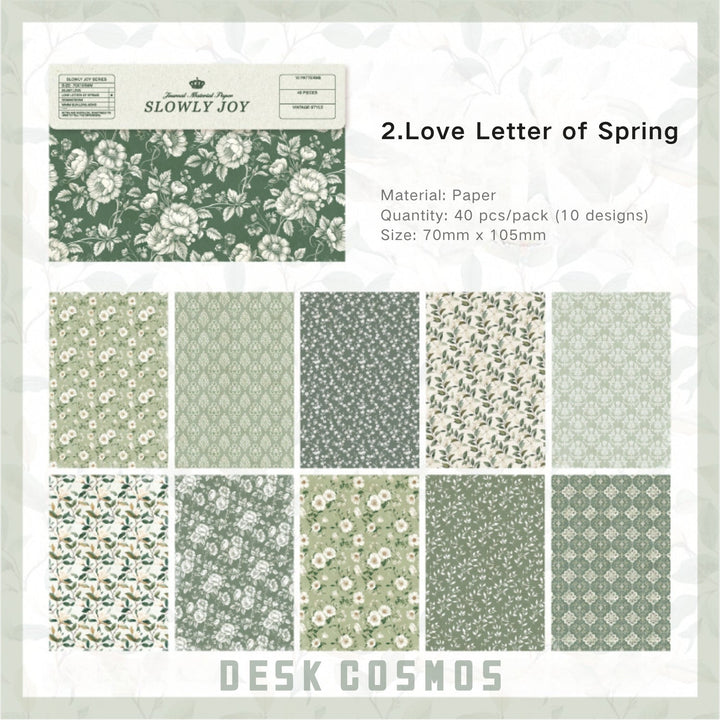 Slowly Happy Love Letter of Spring Floral Background