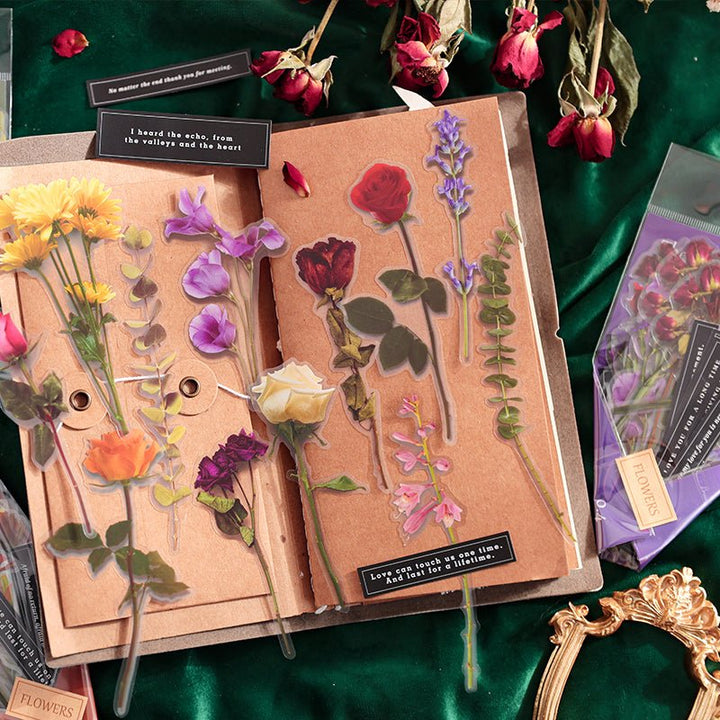 The Garden of Eres Garden Stickers Floral Dried Flowers Scrapbooking