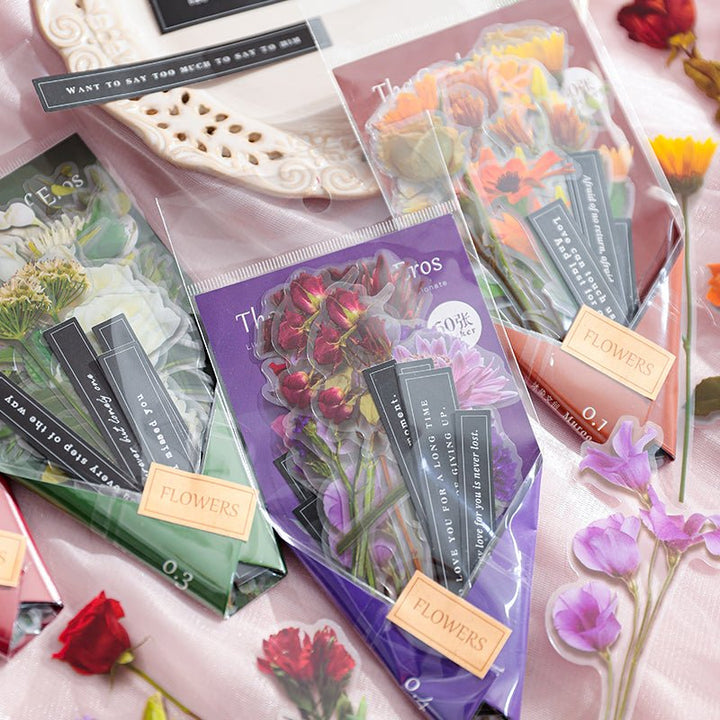 The Garden of Eres Floral Dried Flower Stickers Scrapbook Material