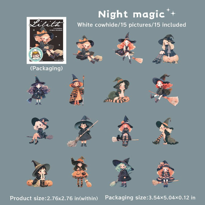 The Little Witch Lilith Cute Witch Sticker Journal Pages