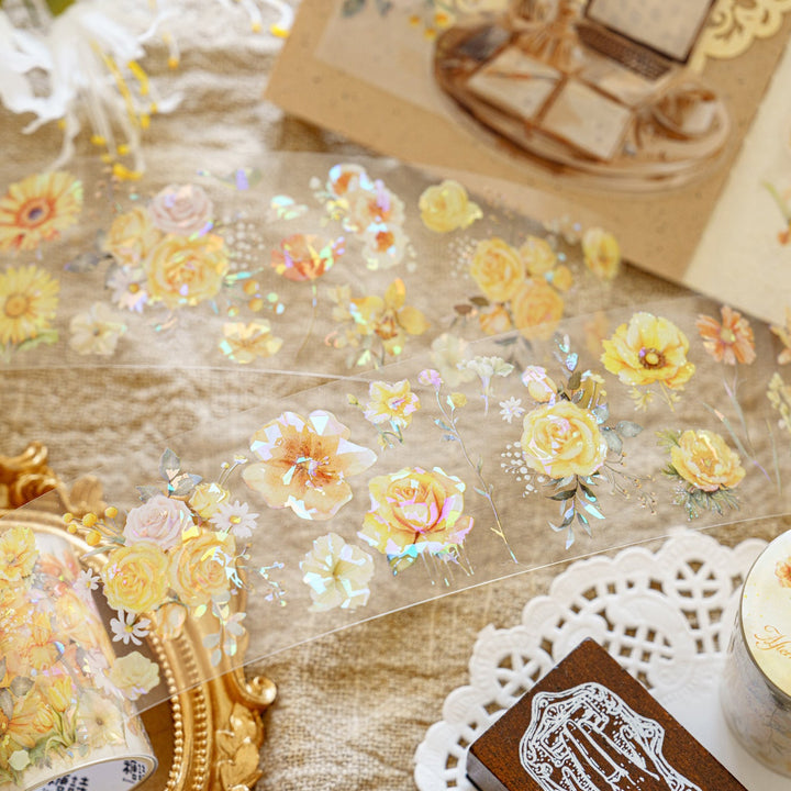 The Shadow Of Flowers And Poetry PET Tape Artistic Fresh Flowers and Insects