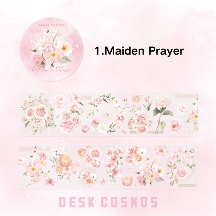 The Shadow Of Flowers And Poetry Maiden Prayer Floral Watercolor Sweet and Cute