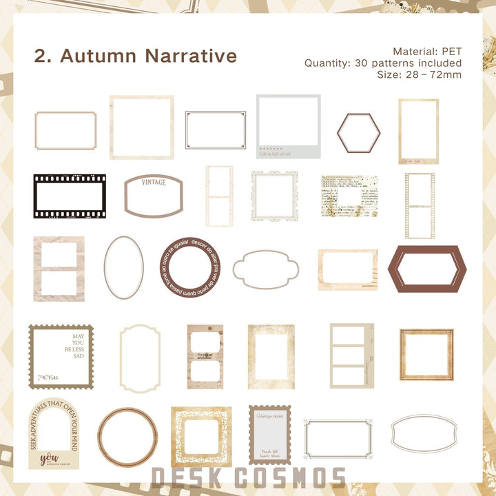 Time Trace Autumn Narrative PET Stickers Fall Journal Design