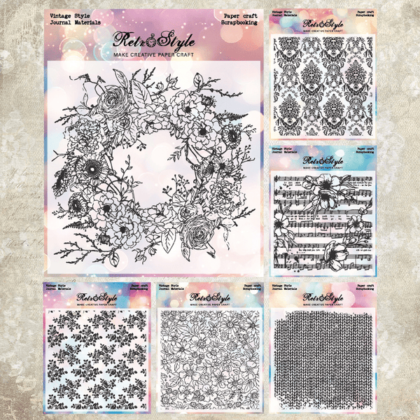 Transparent Stamp Rosewood Pattern Series art journaling decor