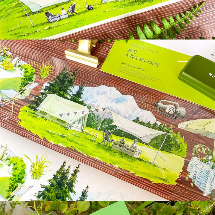 Spring Camping In The Wild PET Tape Scenery Suitable For Collage