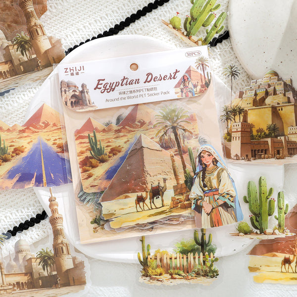 Around the World Travel Stickers City Countryside for Art Journal