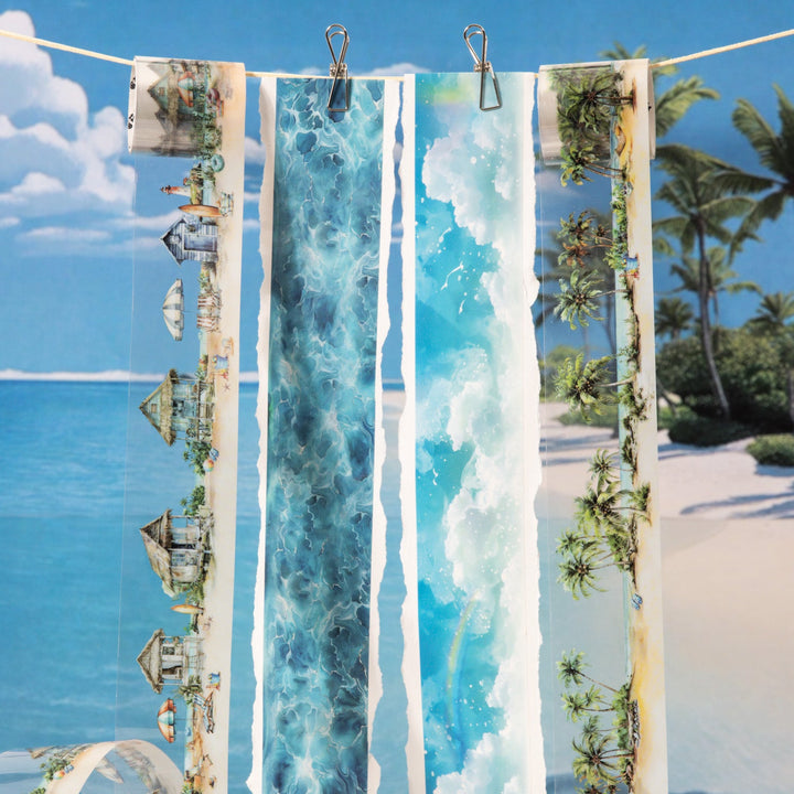 Travel PET Tape Diary of a Tour Ocean Style seaside journal collage