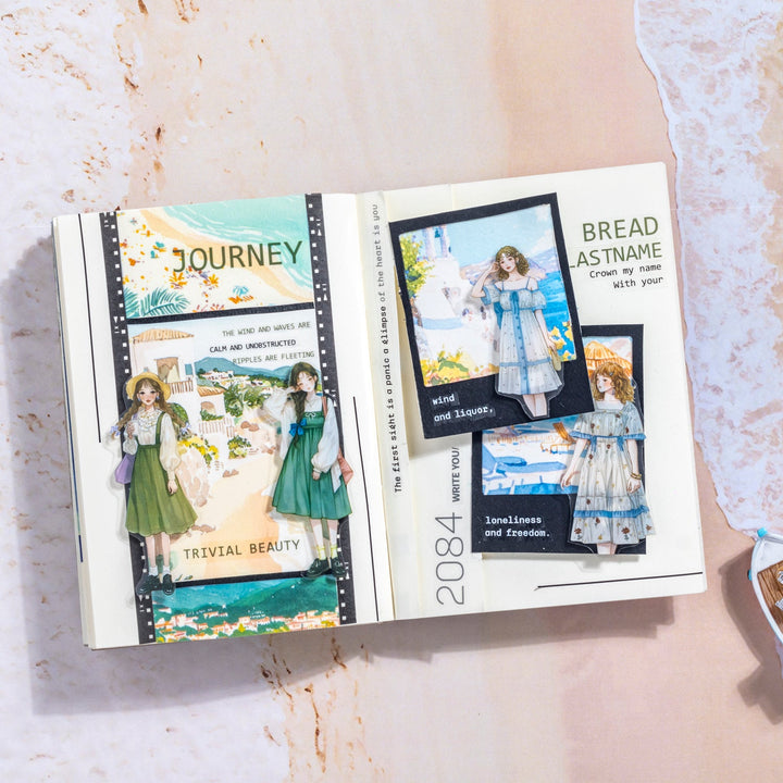 Pleasant Journey Travel Stickers Dual Material Journal Supplies
