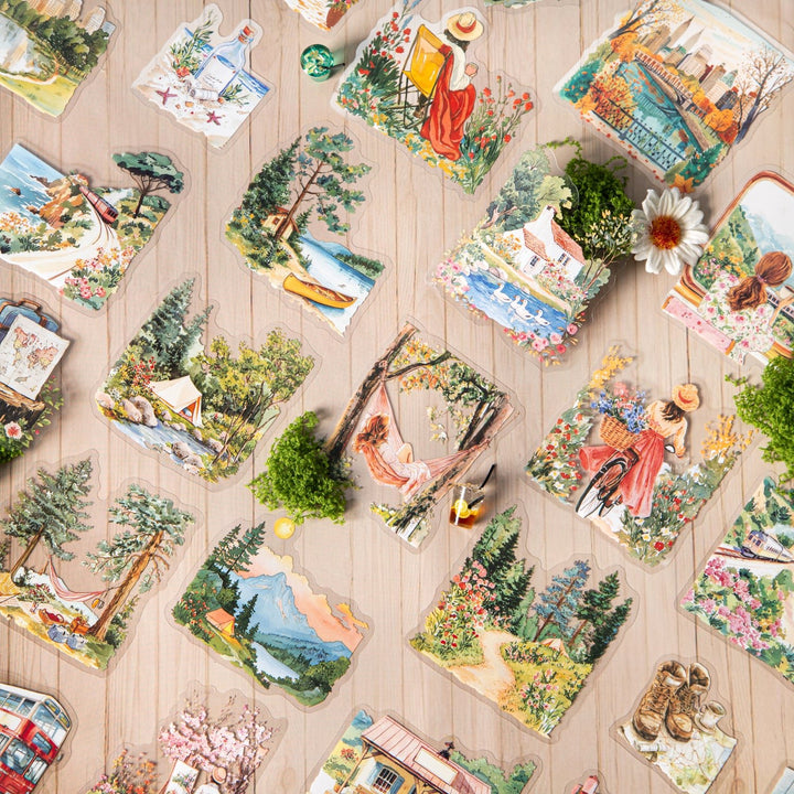Travel Stickers Holiday Lifestyle PET scenery pack