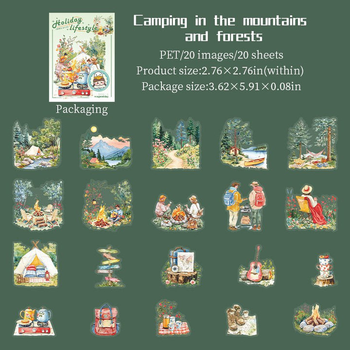 Travel Stickers Holiday Lifestyle PET artistic set