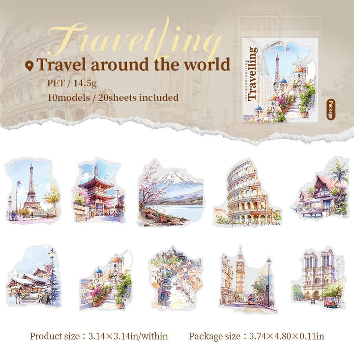 Pack Your Bags PET Stickers for Creative Journals