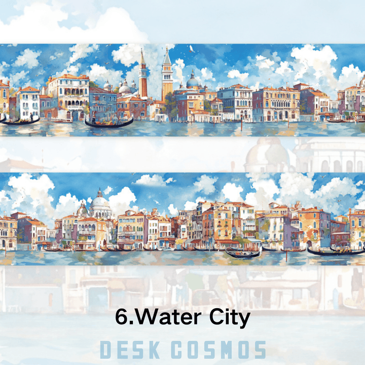 Travel Time Water City Scenery Tape Dreamy Journal