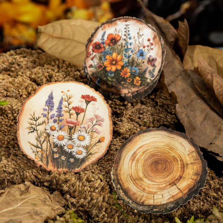 Wood Grain Time Nature Theme Stickers Creative Journal