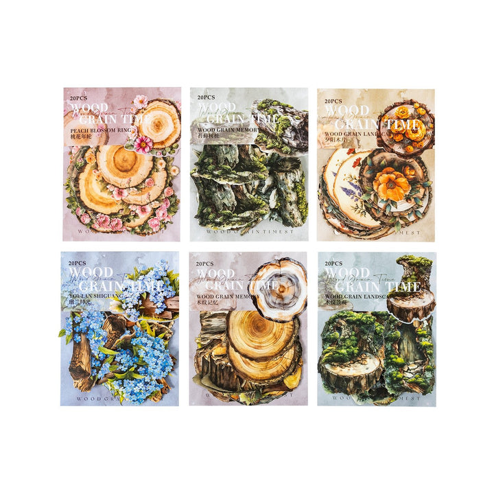 Wood Grain Time Journal Tree Stump Stickers Scrapbooking