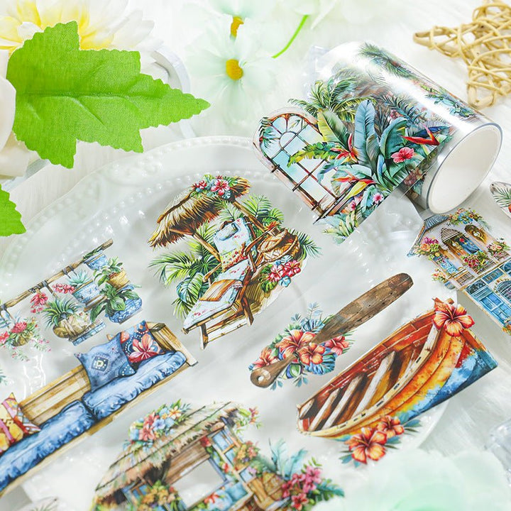 Tropical Girl PET Tape Hot Island Travel Summer Style Decorative