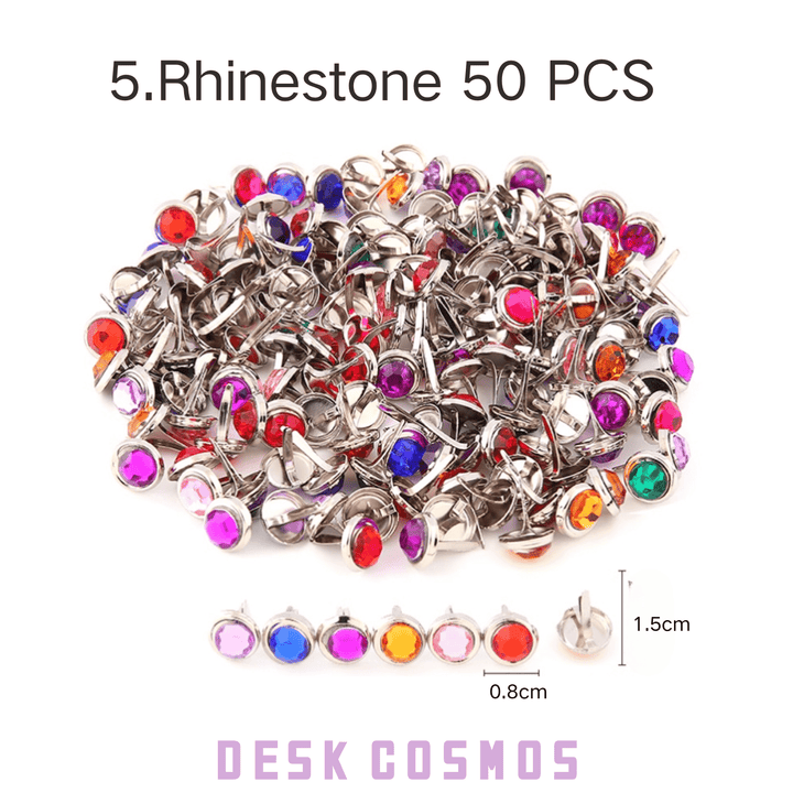 Rhinestone Embellished Two-pronged Pins for Glamorous DIY and Art Projects